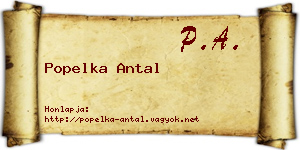Popelka Antal névjegykártya